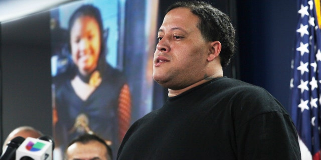 Christopher Cevilla, father of 7-year-old Jazmine Barnes, speaks during a news conference, Monday, Dec. 31, 2018, in Houston.