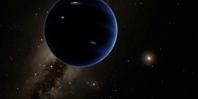 Artist's illustration of Planet Nine, a hypothetical world that some scientists think lurks undiscovered in the far outer solar system.