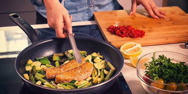 Salmon is a major food source of vitamin D, along with tuna, swordfish, sardines, egg yolks, and Swiss cheese.