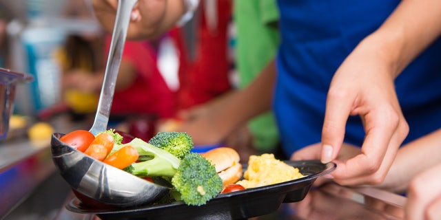 If children are on a plant-based or vegetarian diet, experts say it's crucial to incorporate necessary nutrients in every snack and meal. Seen in this closeup image are vegetables being served in school lunch line.