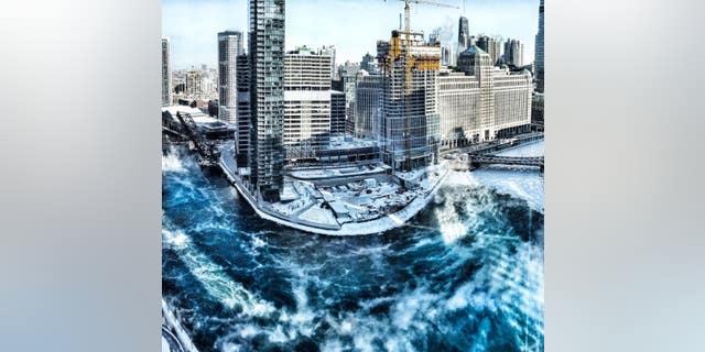 A photographer shares a photo of sea smoke rising from the Chicago River on Jan. 31, 2019.