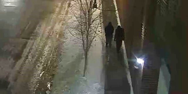 This image provided by the Chicago Police Department and taken from surveillance video showed two people of interest in an attack on "Empire" actor Jussie Smollett walking along a street in the Streeterville neighborhood of Chicago, early Tuesday, Jan. 29, 2019. The men are no longer considered suspects, police said Thursday.