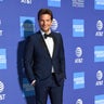 Bradley Cooper looks dapper in a navy blue suit at the 30th Annual Palm Springs International Film Festival Film Awards Gala at Palm Springs Convention Center on January 3, 2019 in Palm Springs, Calif.