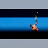 Spain's Rafael Nadal serves to Australia's James Duckworth in their first round match at the Australian Open tennis championships in Melbourne, Australia,  Jan. 14, 2019. 