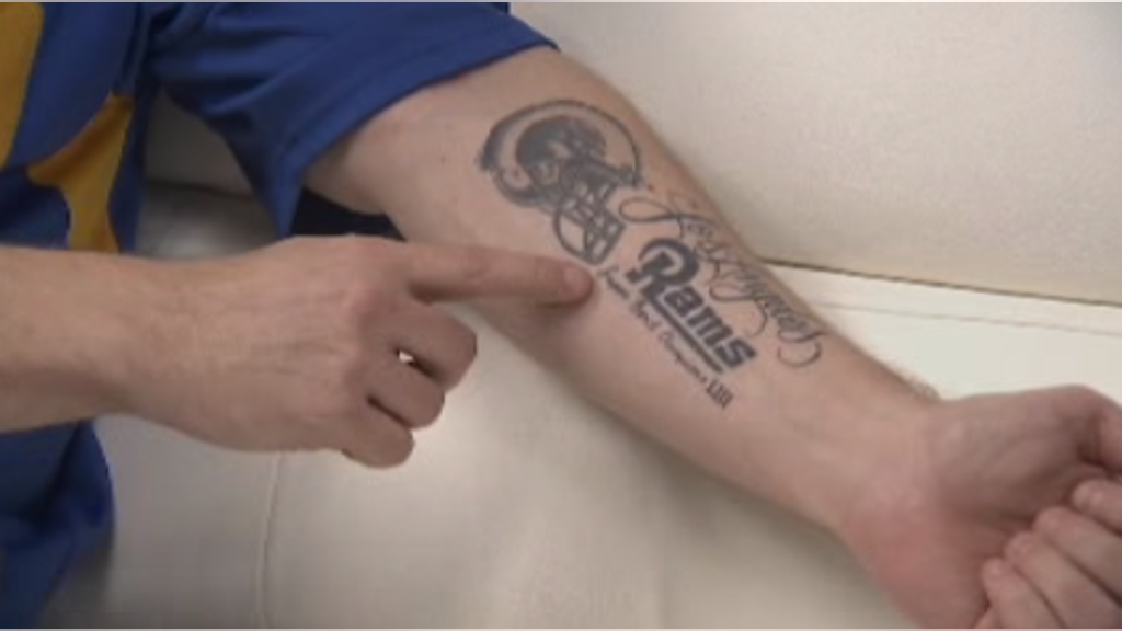 Fan adds Rams Super Bowl champions tattoo - before big game even starts