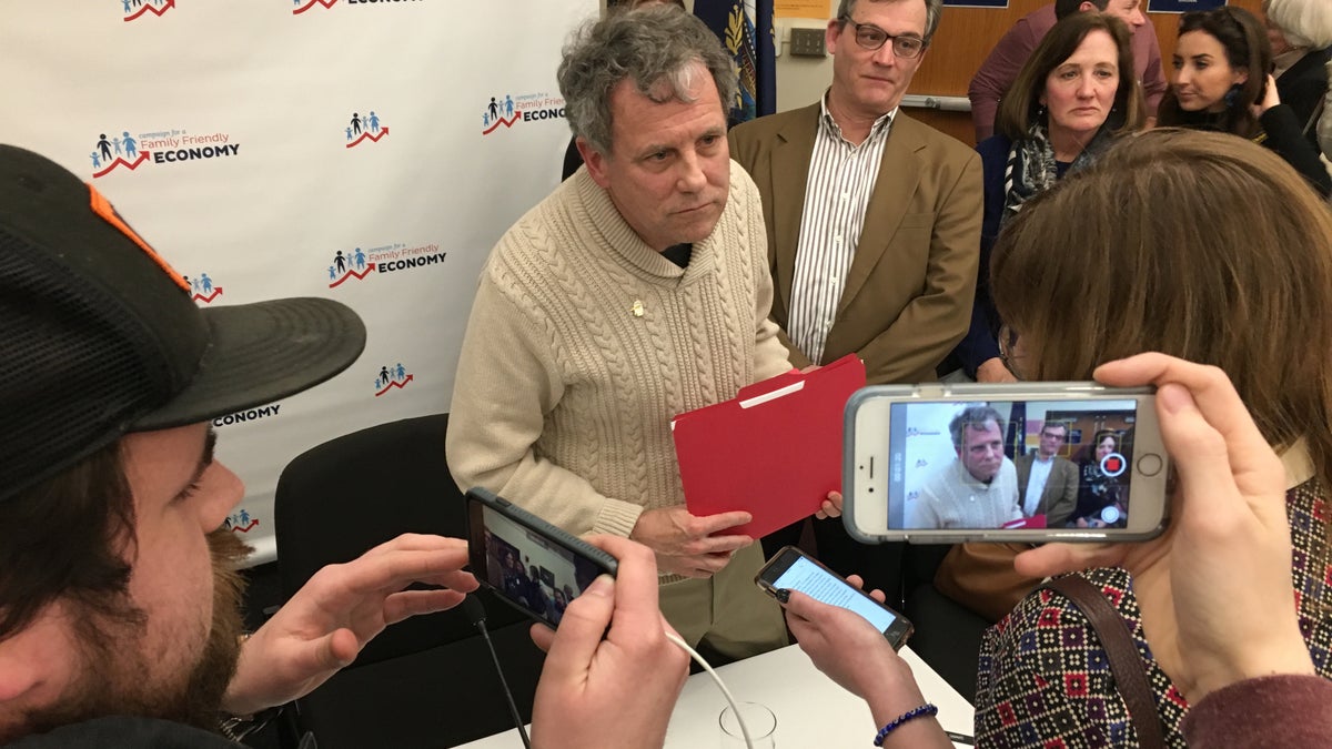 Sherrod Brown in New Hampshire on Friday. (Paul Steinhauser)