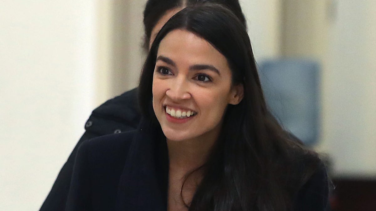 Rep. Alexandria Ocasio-Cortez, D-N.Y., speaks to reporters on Capitol Hill Feb. 14, 2019, in Washington, D.C. (Getty Images)