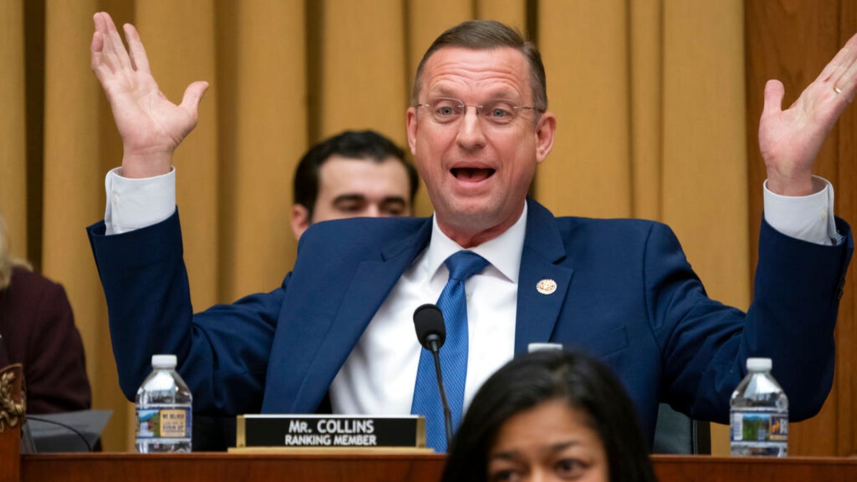 Rep. Doug Collins, R-Georgia, the top Republican on the House Judiciary Committee, objects to Judiciary Committee Chairman Jerrold Nadler, D-N.Y., summoning Acting Attorney General Matthew Whitaker before the Democrat-controlled panel on Capitol Hill, Friday, Feb. 8, 2019 in Washington. (AP Photo/J. Scott Applewhite)