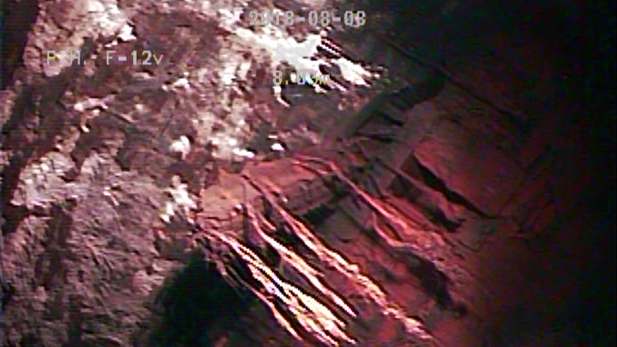 A beam can be seen on a remote camera image of the underground vault. (Province of Nova Scotia)