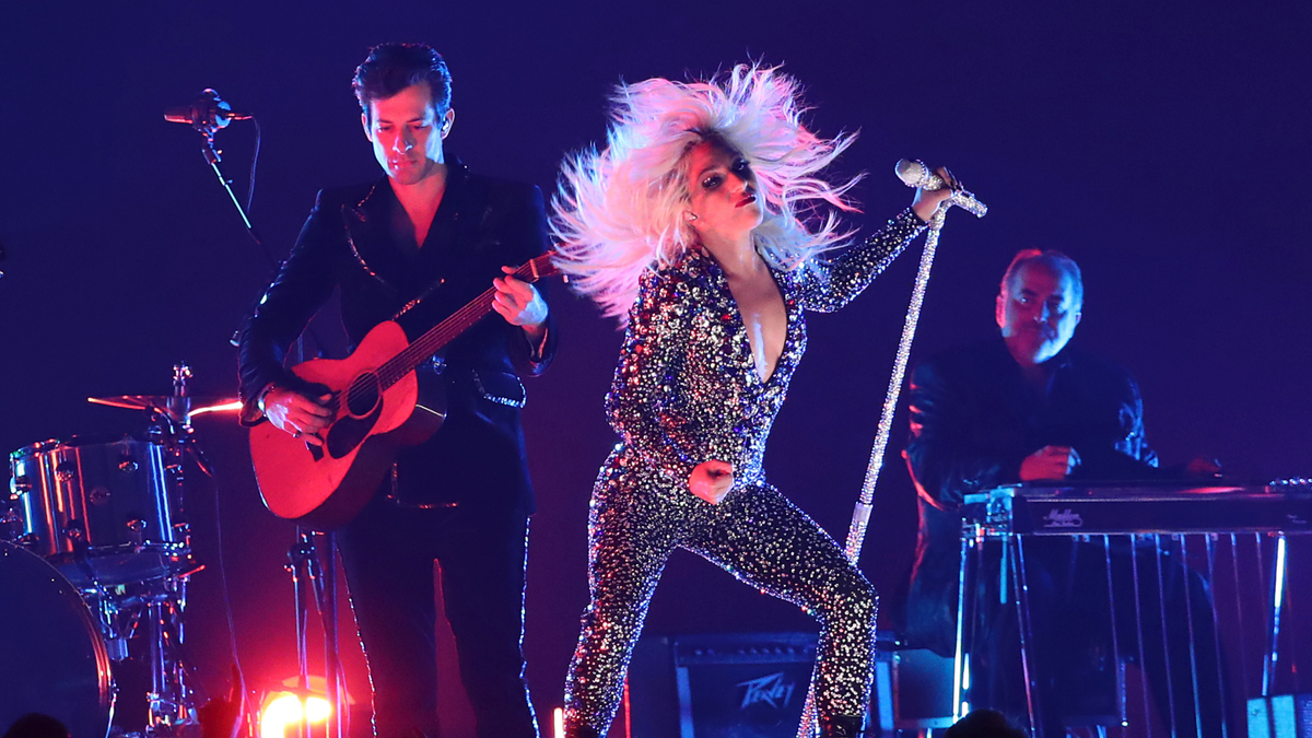 Lady Gaga, right, and Mark Ronson perform "Shallow" at the 61st annual Grammy Awards on Sunday, Feb. 10, 2019, in Los Angeles.