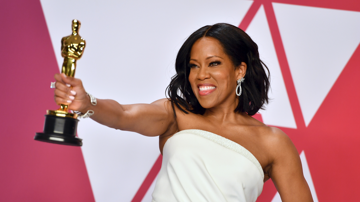 Regina King poses with the award for best performance by an actress in a supporting role for 'If Beale Street Could Talk' in the press room at the Oscars on Sunday, Feb. 24, 2019, at the Dolby Theatre in Los Angeles. (Photo by Jordan Strauss/Invision/AP, FILE)