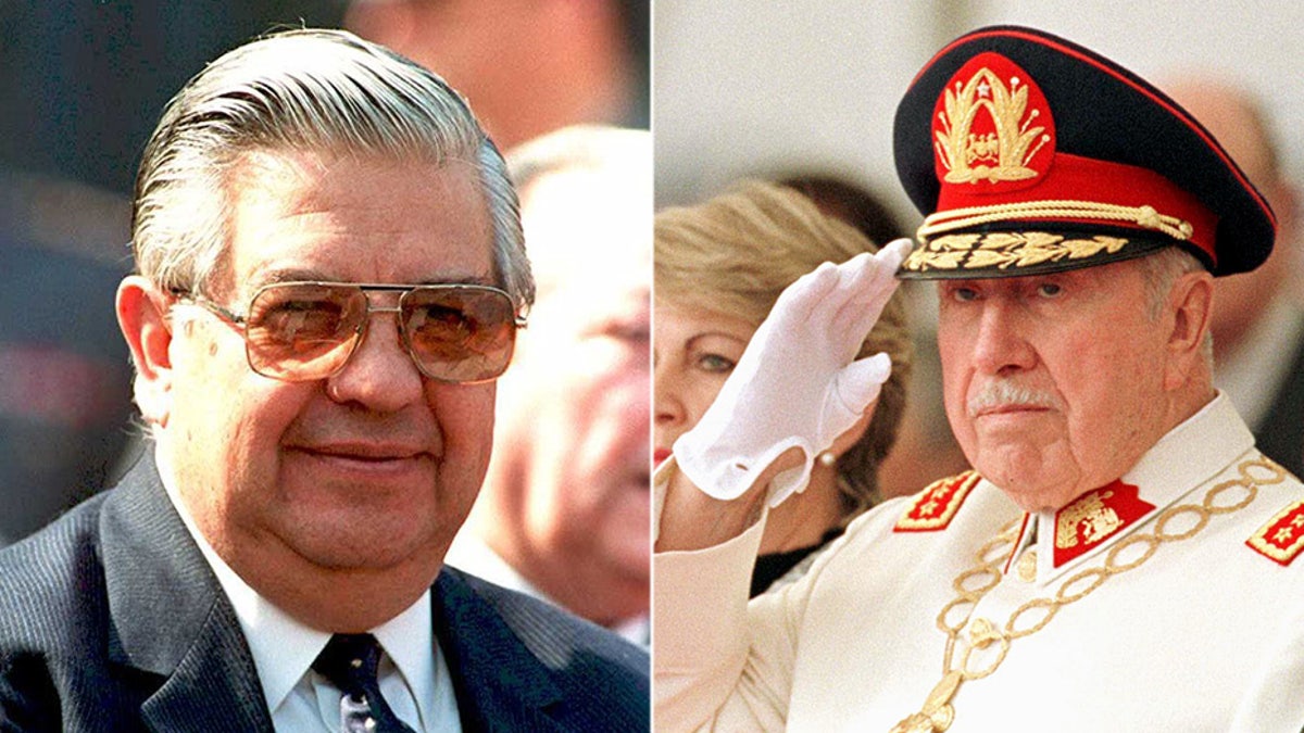 Adriana Rivas, 66, worked as a close aide between 1973 and 1976 to Manuel Contreras (left), who ran the National Intelligence Directorate under the Pinochet regime. The secret police run by Contreras was the main agency Pinochet (right) used to suppress his political opponents following his usurpation of power.