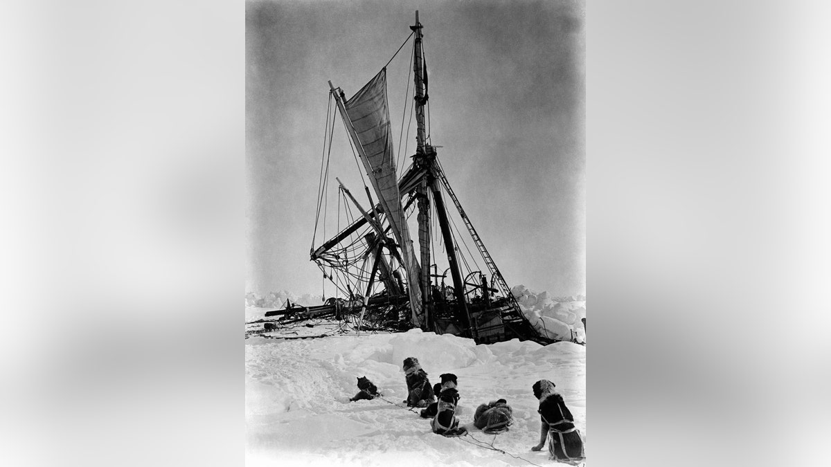 File photo - Ernest Shackleton's ship Endurance crushed in the pack ice of the Weddell Sea.
