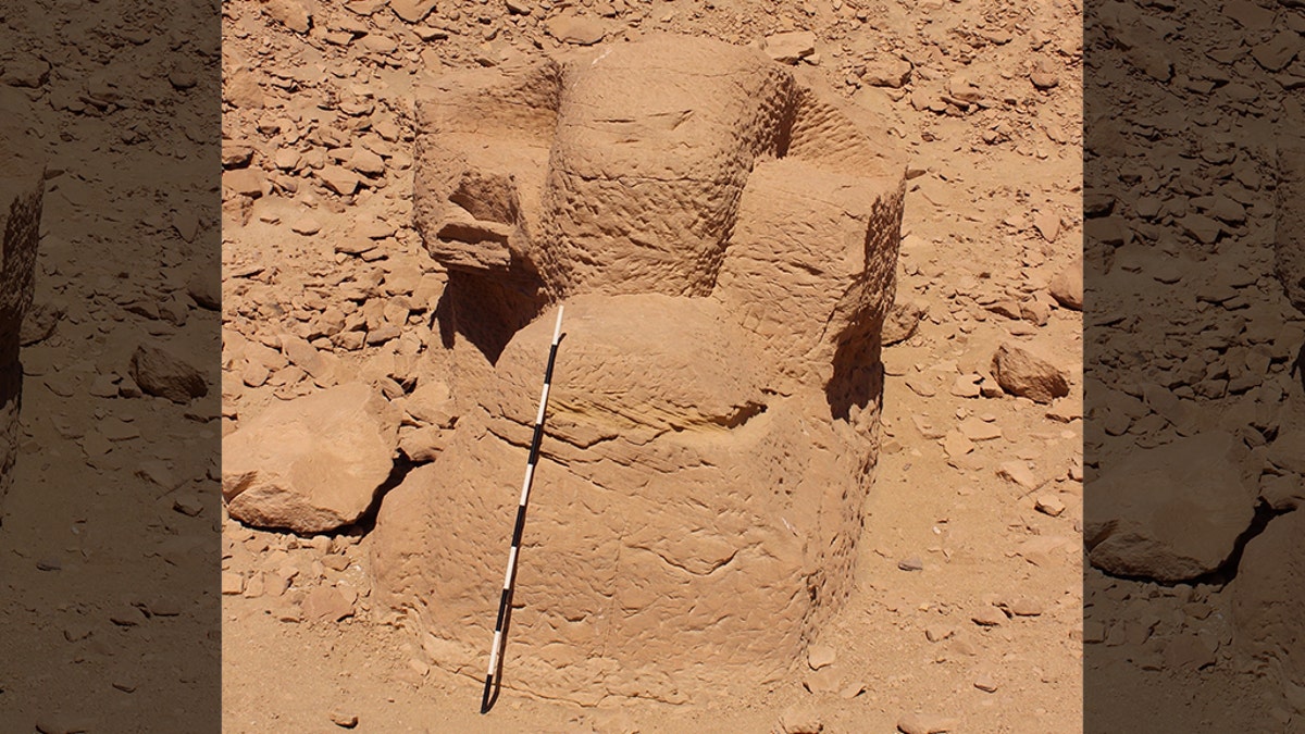Only the sphinx's head was visible prior to excavation.