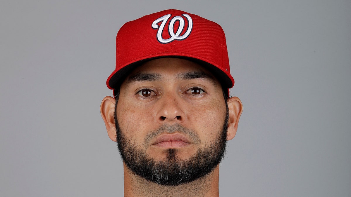 This is a 2019 photo of Anibal Sanchez of the Washington Nationals baseball team. This image reflects the 2019 active roster as of Friday, Feb. 22, 2019, when this image was taken.