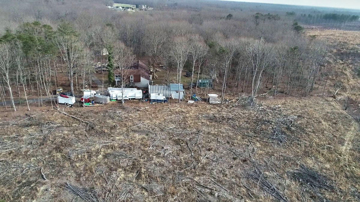 An aerial view of O'Bier's home, and the proposed solar field next to it. (Courtesy of Michael McCord/Fredericksburg Aerial Drone Photography)
