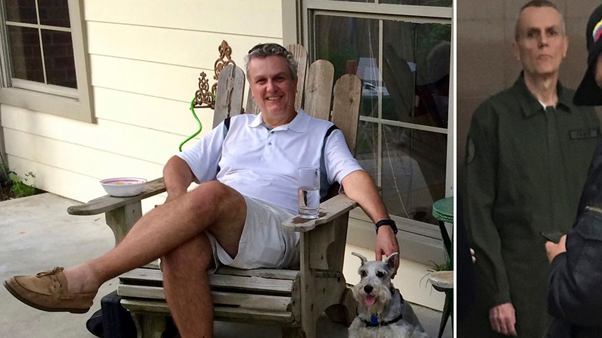 This photo combo shows Citgo executive Tomeu Vadell at his home in Lake Charles, Louisiana in July 2015, left, and three and a half years later while in confinement in a Venezuelan jail in January 2019.