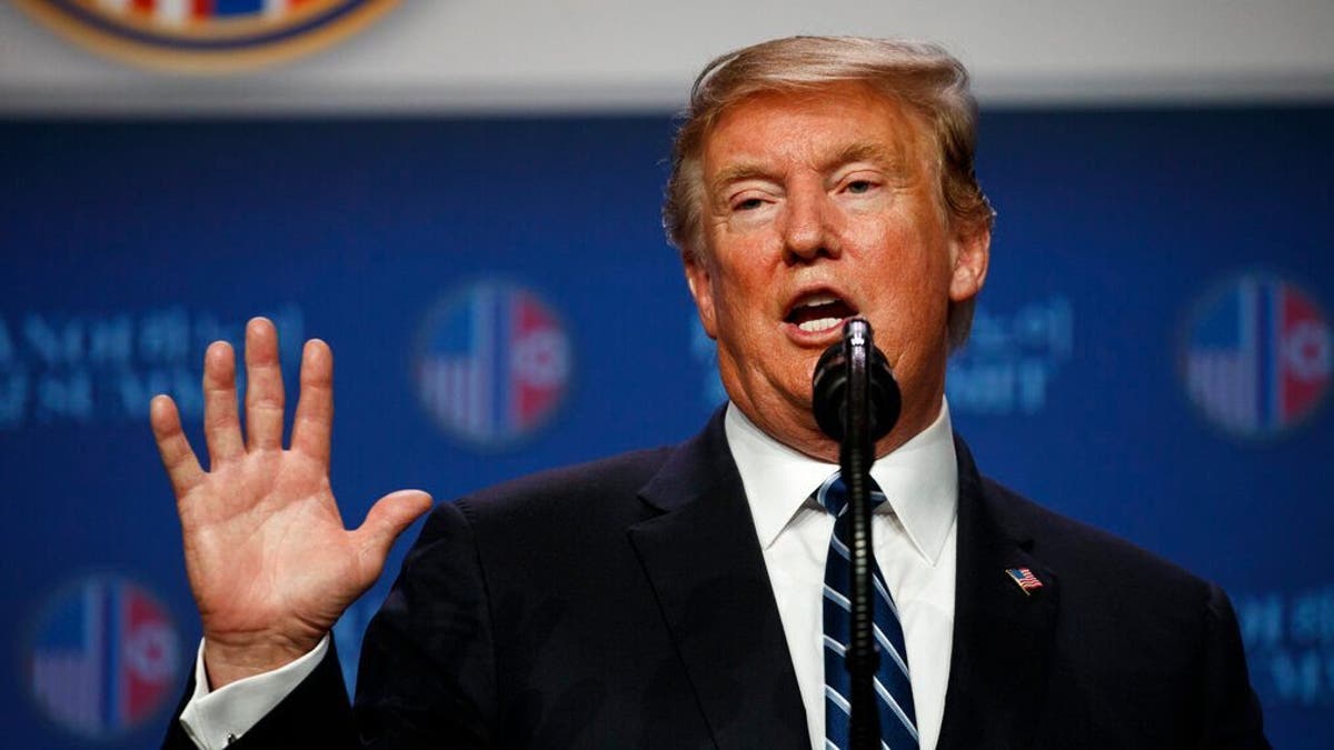 President Donald Trump speaks during a news conference after a summit with North Korean leader Kim Jong Un, Thursday, Feb. 28, 2019, in Hanoi. (AP Photo/ Evan Vucci)