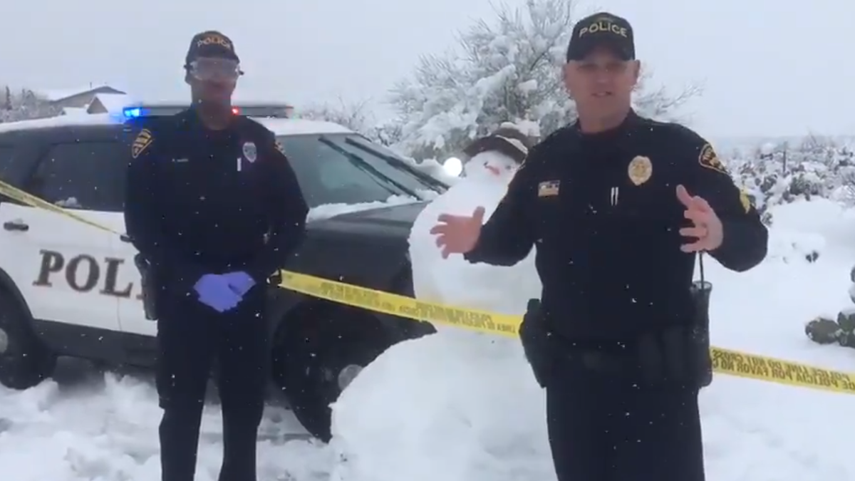 Police officers in Tucson, Arizona, jokingly investigated a "white powdery substance" in their city. 