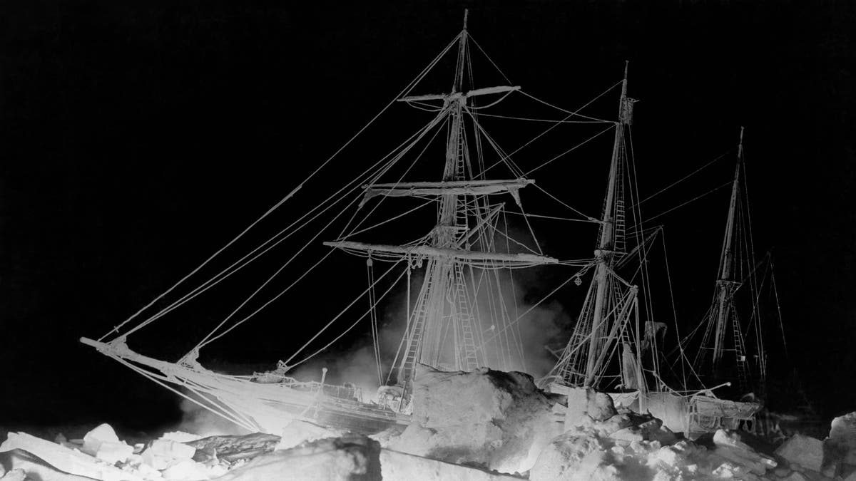 File photo - Shackleton's ship, the Endurance, locked in the Weddell Sea, where it finally sank, Antarctica, August 27, 1915. The remarkable lighting was furnished by an oil fire at the bow and a great deal of flash (gun) powder.