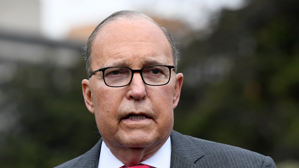 White House National Economic Council Director Larry Kudlow speaks to reporters at the White House in Washington, Thursday, Feb. 7, 2019. (AP Photo/Susan Walsh)