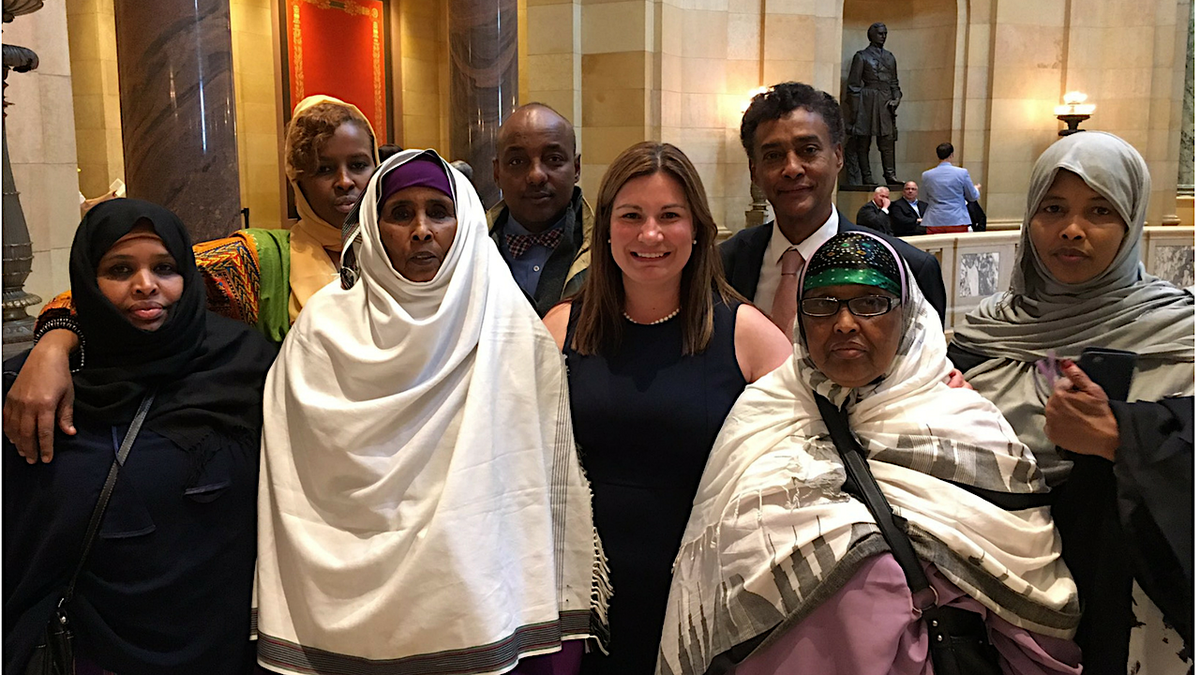 Rep. Franson with activists advocating for further laws against Female Genital Mutilation in Minnesota