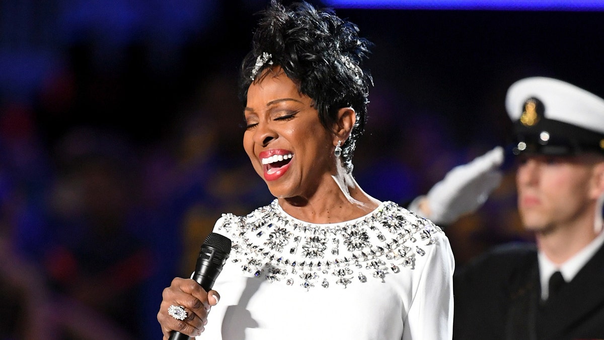 ATLANTA, GA - FEBRUARY 03:  Gladys Knight performs during the Super Bowl LIII Pregame at Mercedes-Benz Stadium on February 3, 2019 in Atlanta, Georgia.  (Photo by Kevin Winter/Getty Images)