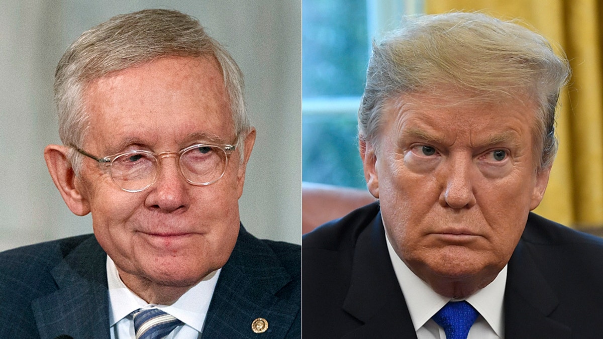 Harry Reid (left) delivered a scathing attack on President Donald Trump in a new interview
