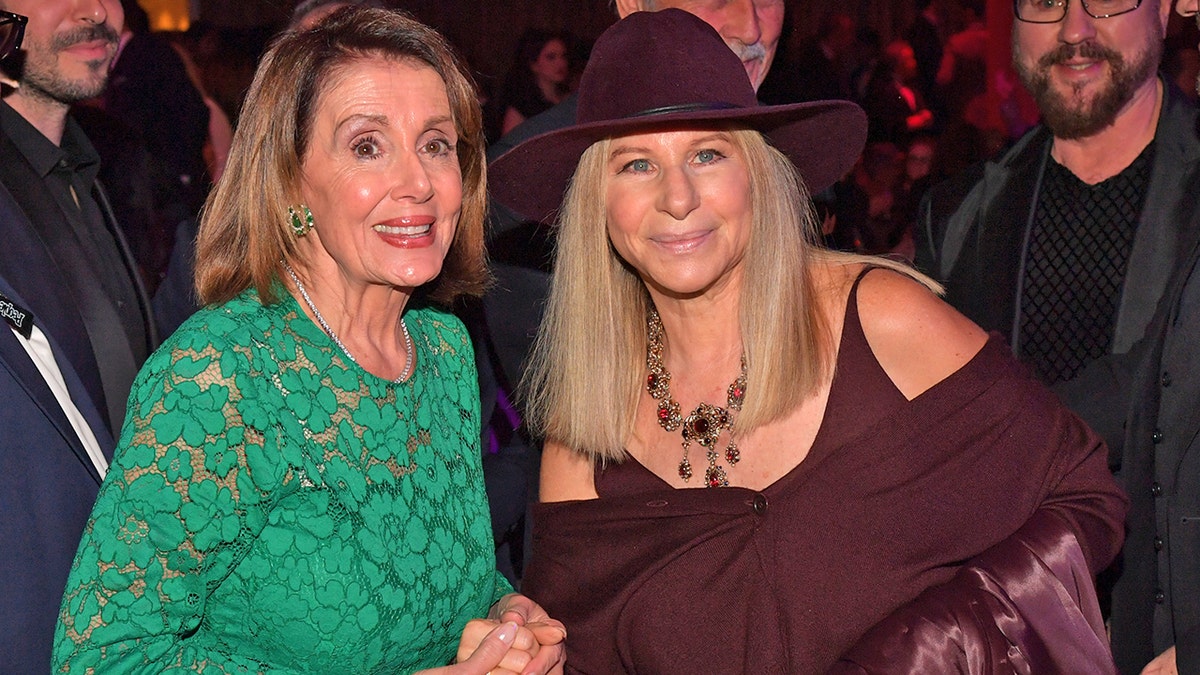 BEVERLY HILLS, CA - FEBRUARY 09:  Nancy Pelosi (L) and Barbra Streisand attend the Pre-GRAMMY Gala and GRAMMY Salute to Industry Icons Honoring Clarence Avant at The Beverly Hilton Hotel on February 9, 2019 in Beverly Hills, California.  (Photo by Lester Cohen/Getty Images for The Recording Academy)