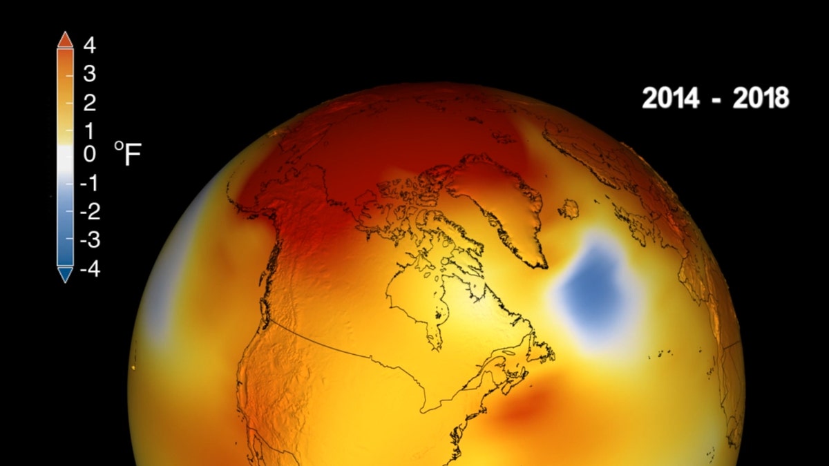 Earth’s long-term warming trend can be seen in this visualization of NASA’s global temperature record, which shows how the planet’s temperatures are changing over time, compared to a baseline average from 1951 to 1980. The record is shown as a running five-year average. Credits: NASA’s Scientific Visualization Studio/Kathryn Mersmann