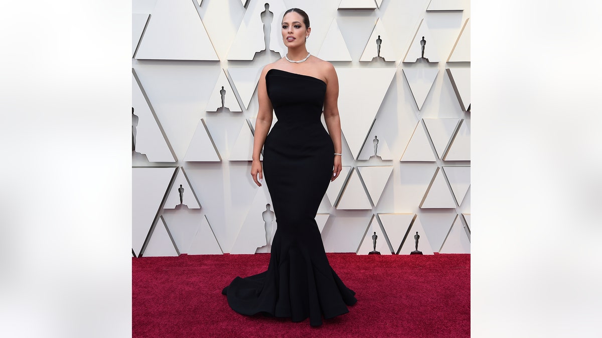 Ashley Graham arrives at the Oscars on Sunday, Feb. 24, 2019, at the Dolby Theatre in Los Angeles. (Photo by Richard Shotwell/Invision/AP)