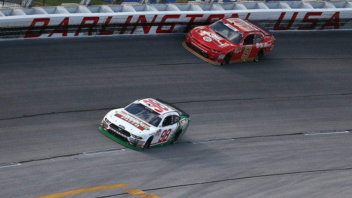 Tyler Reddick drove the Old Milwaukee-sponsored #9 car for JR Motorsports to a third-place finish at the 2018 Darlington Xfinity race.