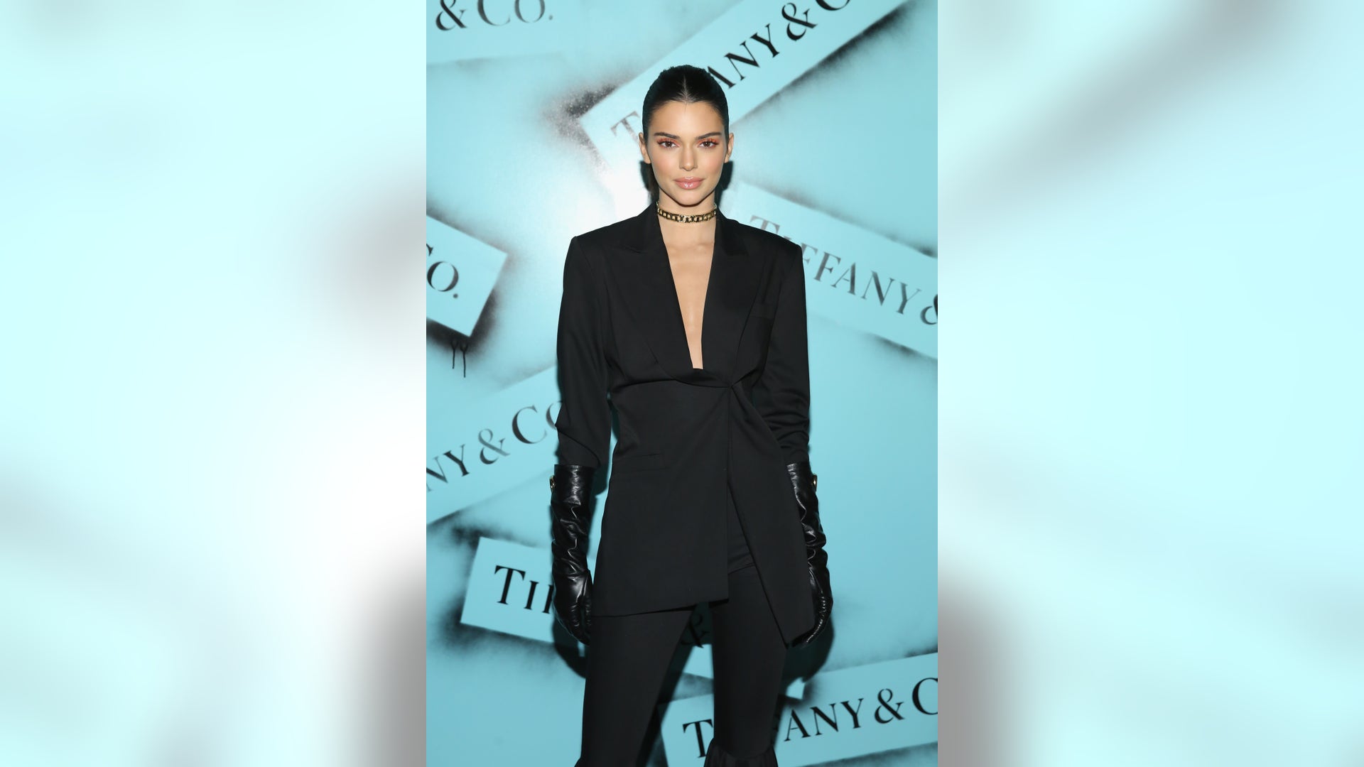 Kendall Jenner looks chic as ever in a black pantsuit while attending the Tiffany and Co. Modern Love Photography Exhibition on February 9, 2019 in New York City.  