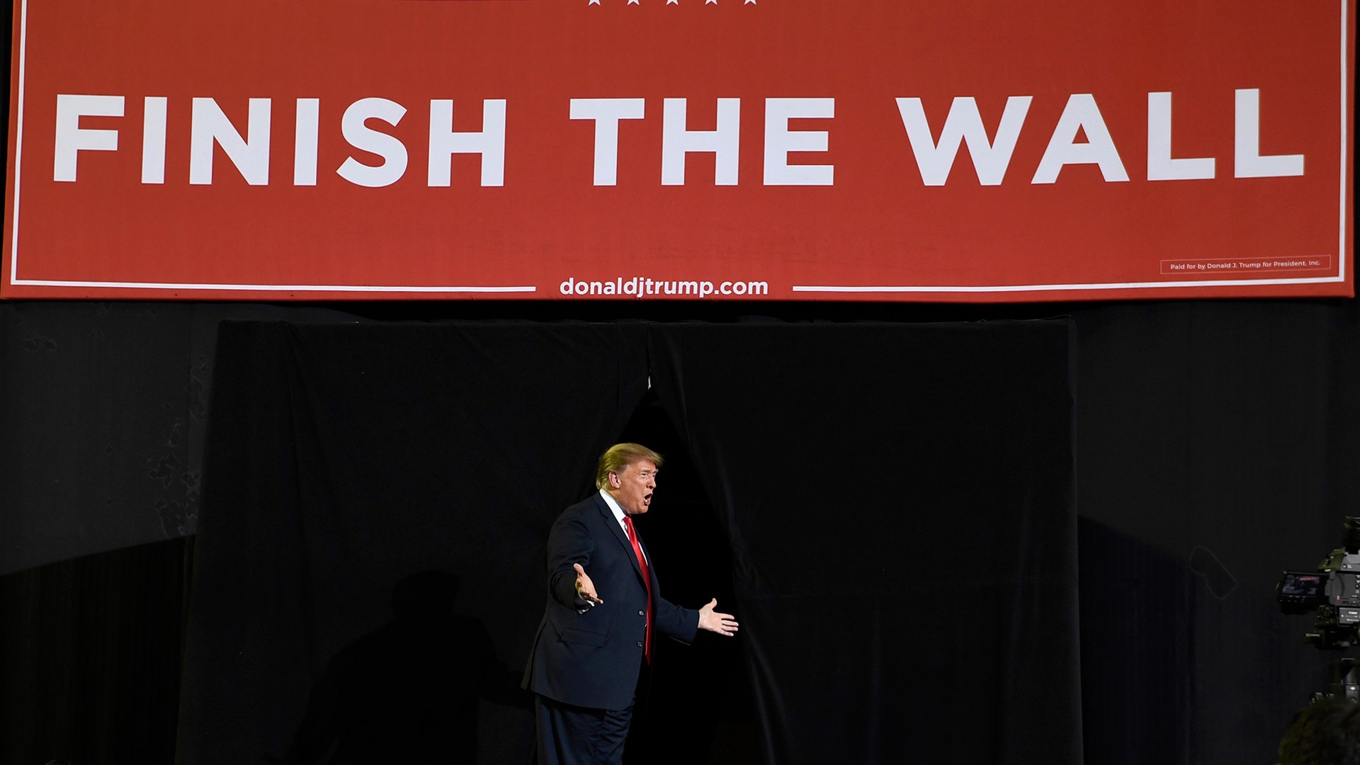 President Donald Trump arrives to speak at a rally in El Paso, Texas, Feb. 11, 2019.