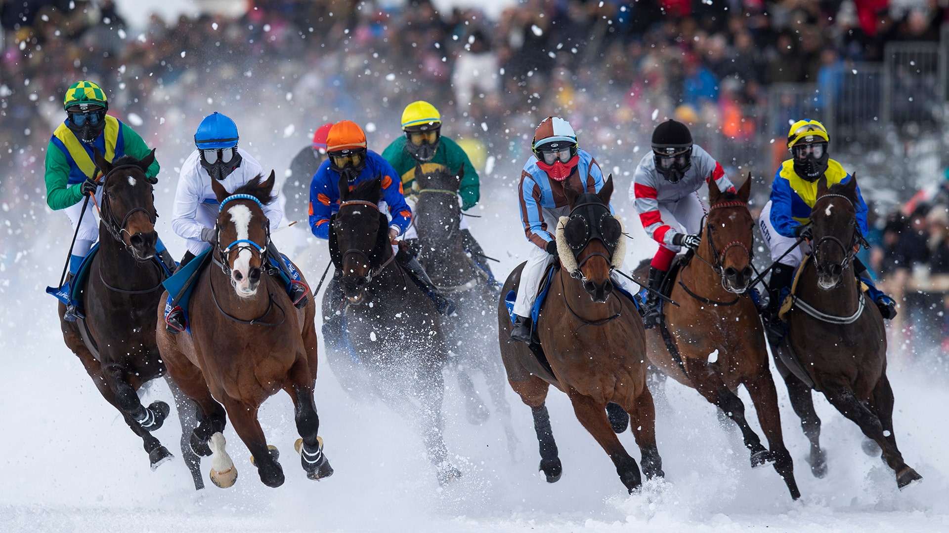Raphael Lingg rides Filou to victory in the White Turf races in St. Moritz, Switzerland, Feb. 10, 2019. 