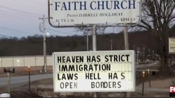 Arkansas church insists sign saying ‘heaven has strict immigration laws’ was not political