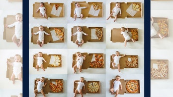 Mom goes viral for photos using pizza to track baby's growth