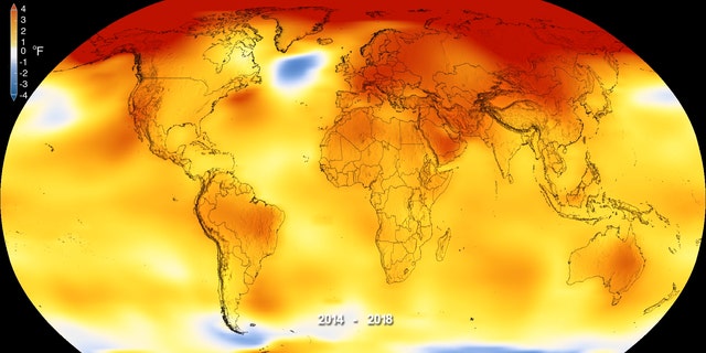 정지 이미지는 지구 기후 변화를 요약하는 NASA 및 NOAA 데이터의 따뜻한 기온의 맹공격을 일시 중지합니다.