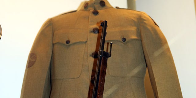 A uniform of the 369th Infantry Regiment, currently on display at the National World War I Museum and Memorial in Kansas City, Missouri.