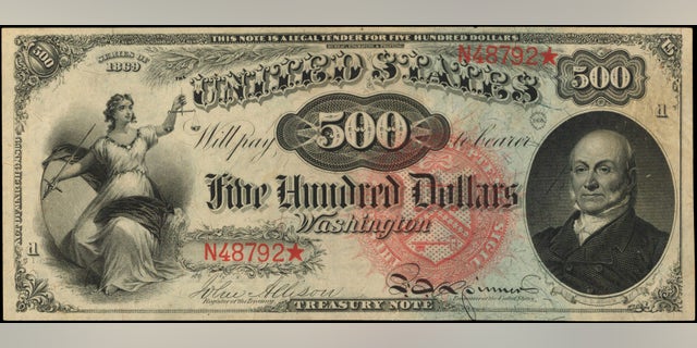 This 1869 "Rainbow" $500 note is set for auction this month.