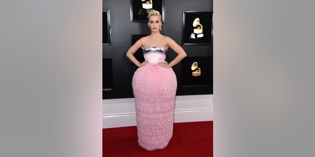 Katy Perry arrives at the 61st annual Grammy Awards at the Staples Center on Sunday, Feb. 10, 2019, in Los Angeles.