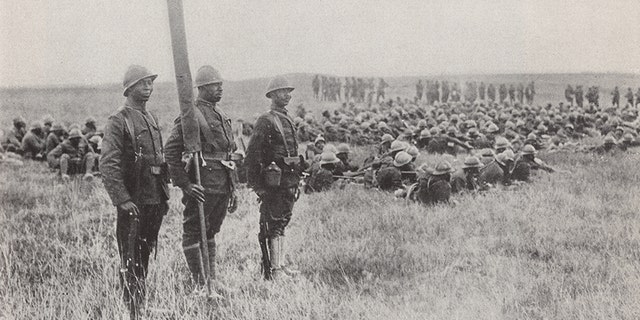 A color-bearer in the 93rd Division, which the Museum says was one of the 'most decorated American units of the war'.