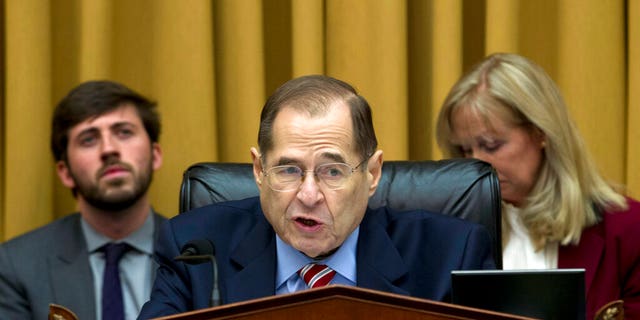 House Judiciary Committee Chairman Rep. Jerrold Nadler D-NY, speaks during a House Judiciary Committee debate to subpoena Acting Attorney General Matthew Whitaker, on Capitol Hill in Washington, Thursday, Feb. 7, 2019. (AP Photo/Jose Luis Magana)