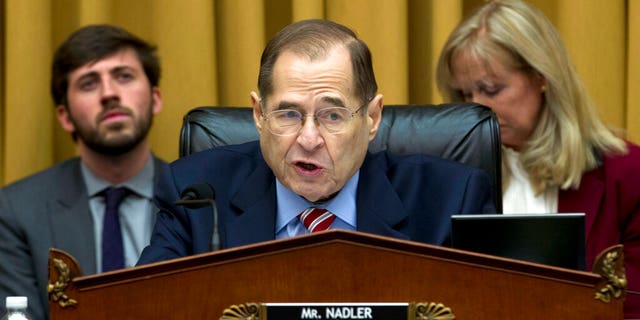 House Judiciary Committee Chairman Rep. Jerrold Nadler D-NY, speaks during a House Judiciary Committee debate to subpoena Acting Attorney General Matthew Whitaker, on Capitol Hill in Washington, Thursday, Feb. 7, 2019. (AP Photo/Jose Luis Magana)