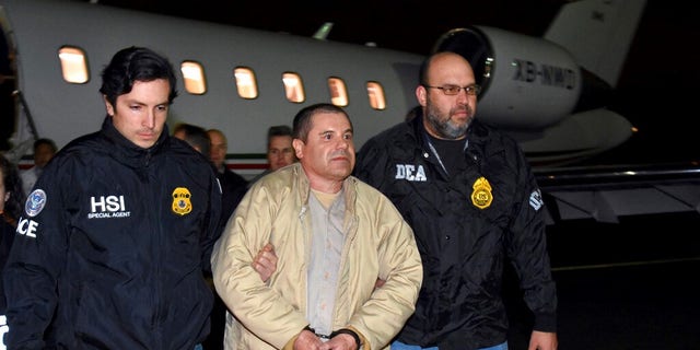 Joaquin "El Chapo" Guzman when he was extradited from Mexico to the U.S.