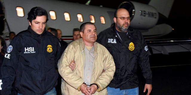 Joaquin "El Chapo" Guzman when he was extradited from Mexico to the U.S.
