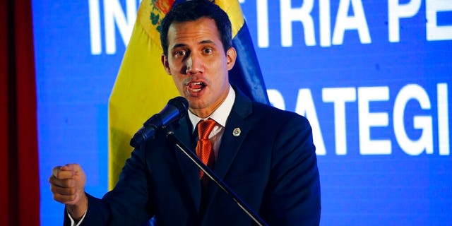 Juan Guaido speaking during an economic forum in Caracas last week. (AP Photo/Ariana Cubillos)