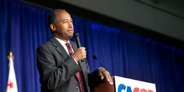 WE. Housing and Urban Development Secretary Ben Carson will address the delegates at the California Republican Party convention in Sacramento, California on Saturday, February 23, 2019. (AP Photo / Steve Yeater)
