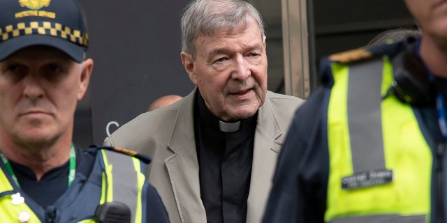 Cardinal George Pell arrives at the County Court in Melbourne, Australia, Tuesday, Feb. 26, 2019. The most senior Catholic cleric ever charged with child sex abuse has been convicted of molesting two choirboys moments after celebrating Mass, dealing a new blow to the Catholic hierarchy's credibility after a year of global revelations of abuse and cover-up. (AP Photo/Andy Brownbill)