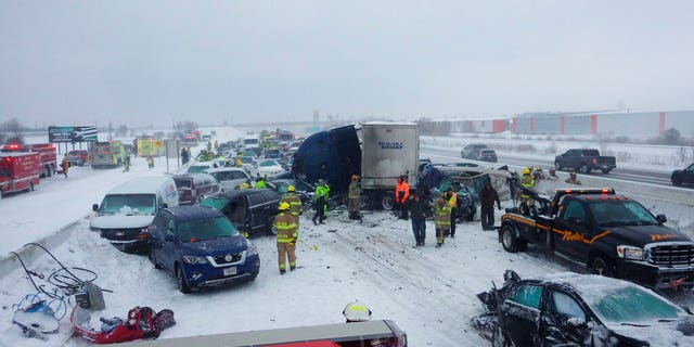 Winnebago County Sheriff John Matz said the 131-car pileup in Wisconsin on Sunday is believed to be "the largest traffic crash in the state's history."